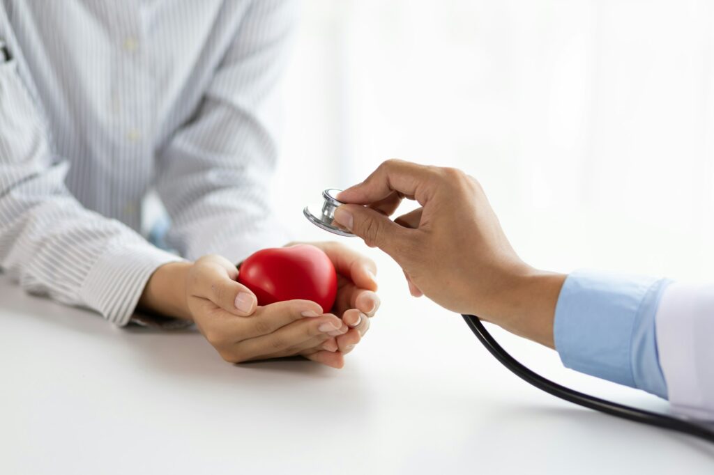 Health care for heart patients, heart health care concept.